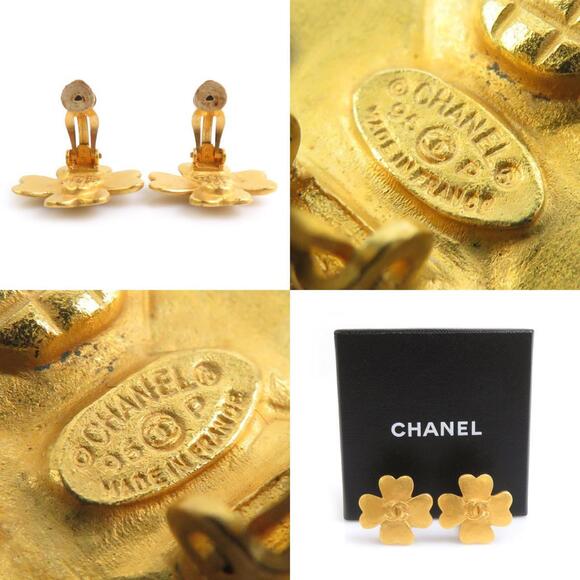 CHANEL Gold Logo Earrings - Picture 5 of 5